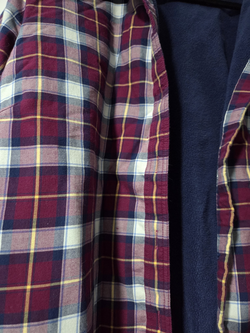 L.L. Bean Purple & Navy Flannel Fleece Jacket - Picture 2 of 5